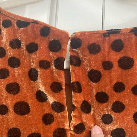 Madewell Polka Dot Ruffle Sleeve Top - Copper & Black - Picture 8 of 9